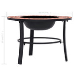 ZNTS Mosaic Fire Pit Terracotta 68cm Ceramic 46719