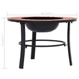 ZNTS Mosaic Fire Pit Terracotta 68cm Ceramic 46719