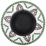 ZNTS Mosaic Fire Pit Green 68cm Ceramic 46722