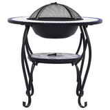 ZNTS Mosaic Fire Pit Table Blue and White 68 cm Ceramic 46724