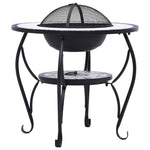 ZNTS Mosaic Fire Pit Table Blue and White 68 cm Ceramic 46724