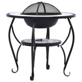 ZNTS Mosaic Fire Pit Table Blue and White 68 cm Ceramic 46724