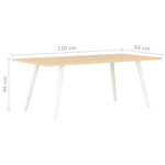 ZNTS Coffee Table White and Oak 120x60x46 cm 20277
