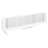 ZNTS Gabion Raised Bed Galvanised Steel 270x30x60 cm 145638