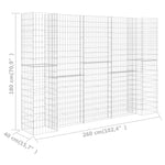 ZNTS H-Shaped Gabion Planter Steel Wire 260x40x180 cm 145664