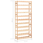ZNTS Wine Rack for 77 Bottles Pinewood 286197