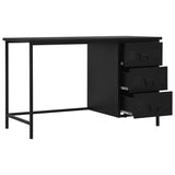 ZNTS Desk with Drawers Industrial Black 120x55x75 cm Steel 145361