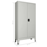 ZNTS Office Cabinet with 2 Doors Steel 90x40x180 cm Grey 145363