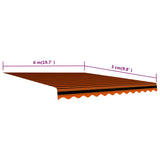 ZNTS Awning Top Sunshade Canvas Orange and Brown 600x300 cm 145727