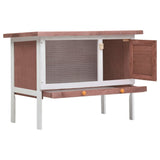 ZNTS Outdoor Rabbit Hutch 1 Layer Brown Wood 170829