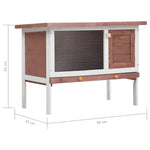 ZNTS Outdoor Rabbit Hutch 1 Layer Brown Wood 170829