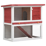 ZNTS Outdoor Rabbit Hutch 1 Door Red Wood 170833