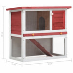ZNTS Outdoor Rabbit Hutch 1 Door Red Wood 170833