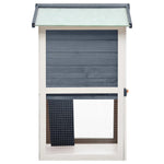 ZNTS Outdoor Rabbit Hutch 3 Doors Grey Wood 170837