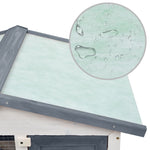 ZNTS Outdoor Rabbit Hutch 3 Doors Grey Wood 170837