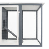 ZNTS Outdoor Chicken Cage Hen House with 1 Egg Cage Grey Wood 170846
