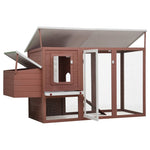 ZNTS Outdoor Chicken Cage Hen House with 1 Egg Cage Brown Wood 170847
