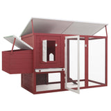 ZNTS Outdoor Chicken Cage Hen House with 1 Egg Cage Red Wood 170848