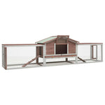 ZNTS Rabbit Hutch Mocha 310x70x87 cm Solid Pine & Fir Wood 170859