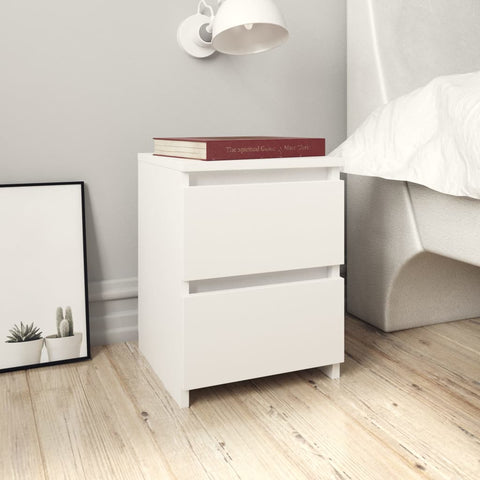 ZNTS Bedside Cabinet White 30x30x40 cm Engineered Wood 800513