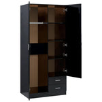 ZNTS Wardrobe High Gloss Black 80x52x180 cm Engineered Wood 800646