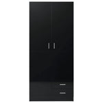 ZNTS Wardrobe High Gloss Black 80x52x180 cm Engineered Wood 800646
