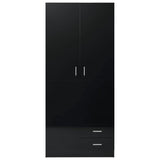 ZNTS Wardrobe High Gloss Black 80x52x180 cm Engineered Wood 800646