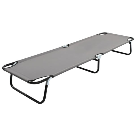 ZNTS Folding Sun Lounger Grey Steel 47757