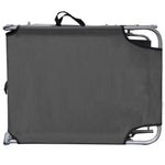 ZNTS Folding Sun Lounger with Canopy Grey Aluminium 47772