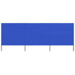 ZNTS 3-panel Wind Screen Fabric 400x160 cm Azure Blue 47153