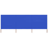 ZNTS 3-panel Wind Screen Fabric 400x160 cm Azure Blue 47153