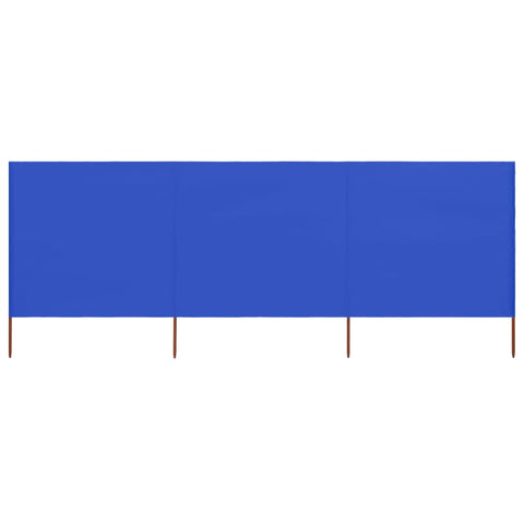 ZNTS 3-panel Wind Screen Fabric 400x160 cm Azure Blue 47153