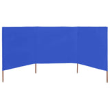 ZNTS 3-panel Wind Screen Fabric 400x160 cm Azure Blue 47153