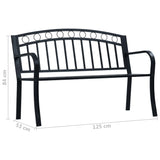 ZNTS Garden Bench 125 cm Black Steel 47945