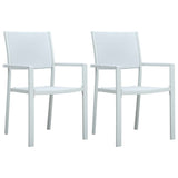 ZNTS Garden Chairs 2 pcs White Plastic Rattan Look 47887