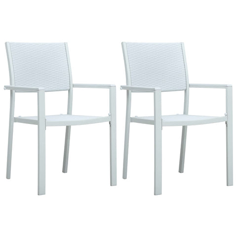 ZNTS Garden Chairs 2 pcs White Plastic Rattan Look 47887