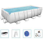 ZNTS Bestway Power Steel Swimming Pool Set Rectangular 549x274x122 cm 92119