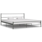 ZNTS 284687 Bed Frame without Mattress Grey Metal 200x200 cm