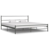 ZNTS 284687 Bed Frame without Mattress Grey Metal 200x200 cm