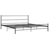 ZNTS 284687 Bed Frame without Mattress Grey Metal 200x200 cm