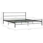 ZNTS 284687 Bed Frame without Mattress Grey Metal 200x200 cm