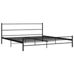 ZNTS 284691 Bed Frame without Mattress Black Metal 200x200 cm