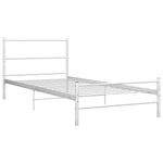 ZNTS 284693 Bed Frame without Mattress White Metal 100x200 cm