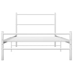 ZNTS 284693 Bed Frame without Mattress White Metal 100x200 cm