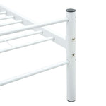 ZNTS 284693 Bed Frame without Mattress White Metal 100x200 cm