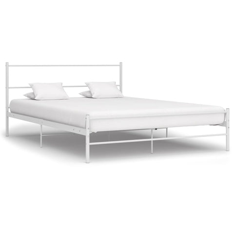 ZNTS Bed Frame White Metal 140x200 cm 284695