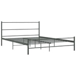 ZNTS Bed Frame without Mattress Grey Metal 140x200 cm 286494