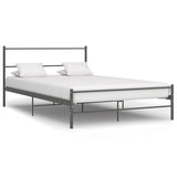 ZNTS Bed Frame with Headboard without Mattress Grey 160x200 cm Metal 286495