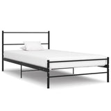 ZNTS Bed Frame without Mattress Black Metal 90x200 cm 286496