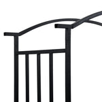 ZNTS Garden Arch with Bench Black 128x50x207 cm Iron 47093